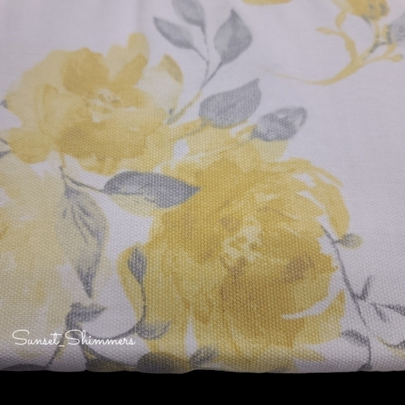 RALPH Lauren Yellow & Gray Floral Fabric Shower Curtain 70"x72" New - Picture 5 of 6